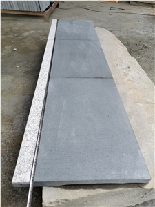 Black Basalt Stairs With Granite Insert Garden Steps