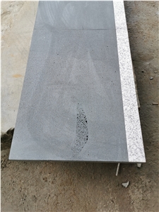 Black Basalt Stairs With Granite Insert Garden Steps