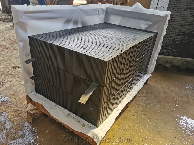 Black Stone Hainan Black Basalt Broken Axe Finished Pool Paver