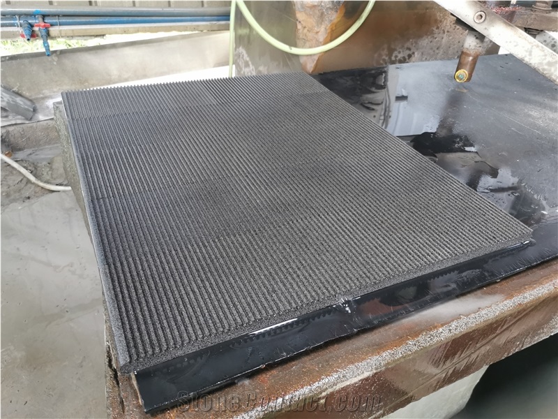 Black Stone Hainan Black Basalt Broken Axe Finished Pool Paver
