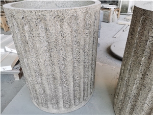 Butterfly Green Carved Column Stone Pillar