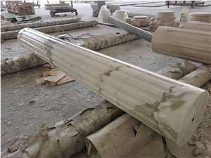 Calacatta Gold Marble Round Column Stone Pillar