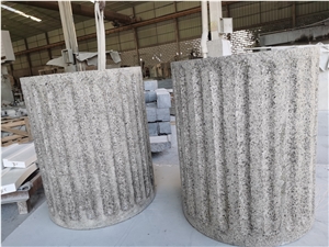 China Green Granite Carved Columns