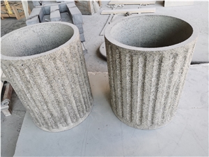 China Green Granite Carved Columns