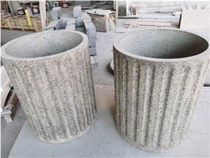 China Green Granite Carved Columns