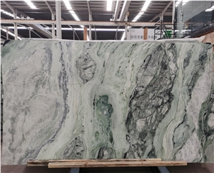 Emerald Green Hotel Lobby Wall Decoration Marble Slabs