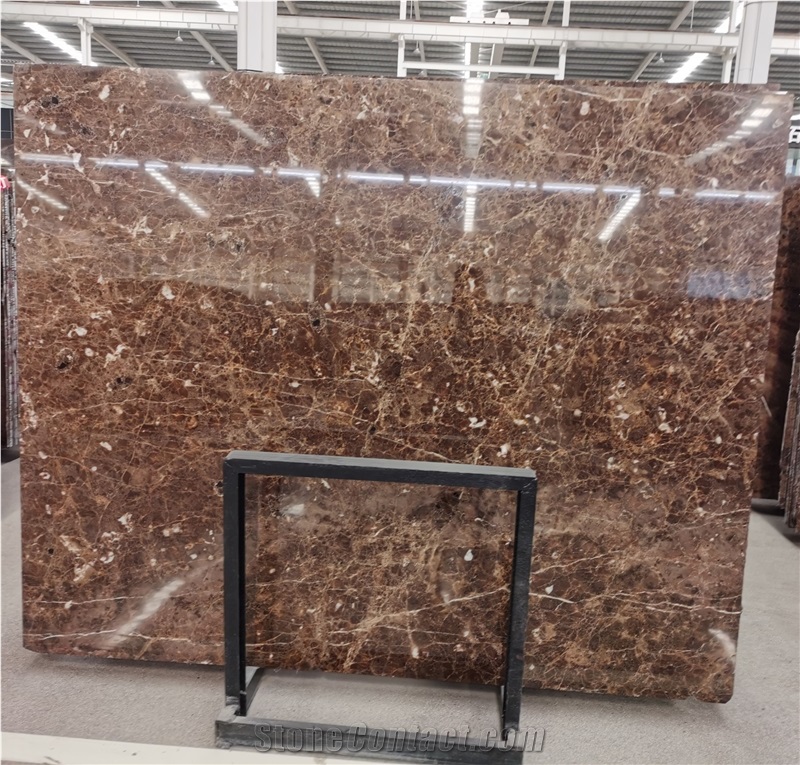 Emperador Dark Maron Marble Slabs Hotel Floor Tiles Project