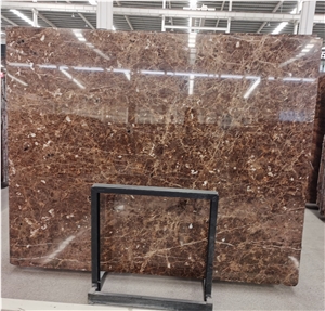 Emperador Dark Maron Marble Slabs Hotel Floor Tiles Project
