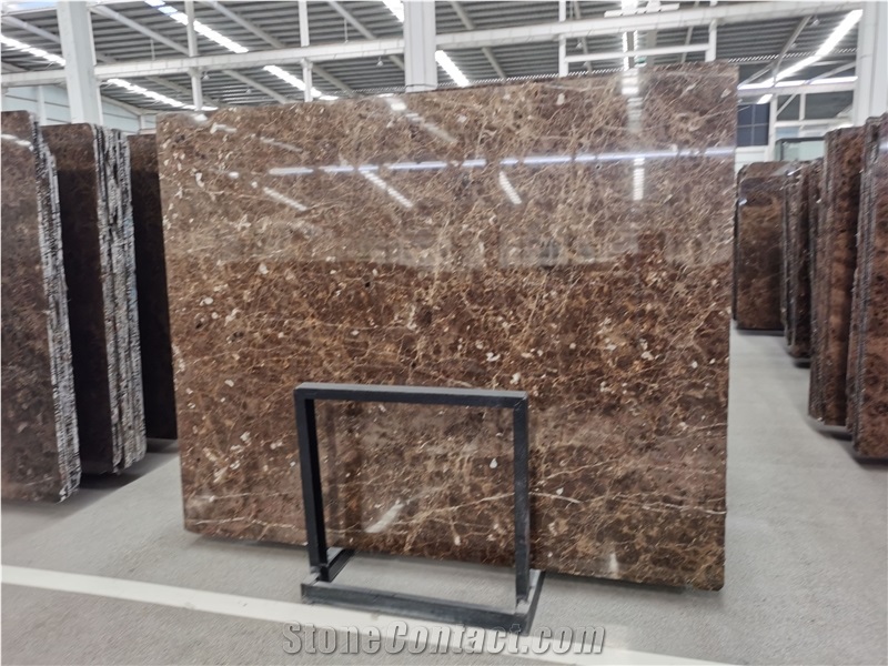 Emperador Dark Maron Marble Slabs Hotel Floor Tiles Project