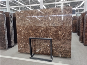 Emperador Dark Maron Marble Slabs Hotel Floor Tiles Project