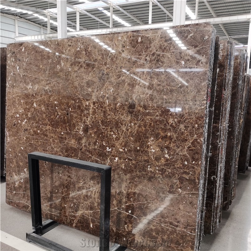 Emperador Dark Maron Marble Slabs Hotel Floor Tiles Project