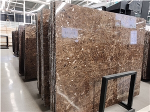 Emperador Dark Maron Marble Slabs Hotel Floor Tiles Project