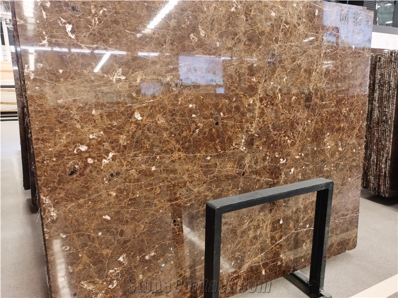 Emperador Dark Maron Marble Slabs Hotel Floor Tiles Project
