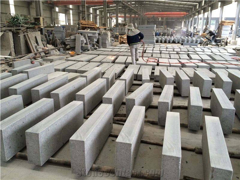 G654 New Quarry Dark Grey Kerbstone 3 Sides Flamed Kerbs
