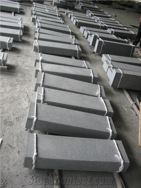 G654 New Quarry Dark Grey Kerbstone 3 Sides Flamed Kerbs