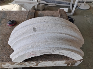G681 Column Base Red Flower Granite Carved Column Veneer