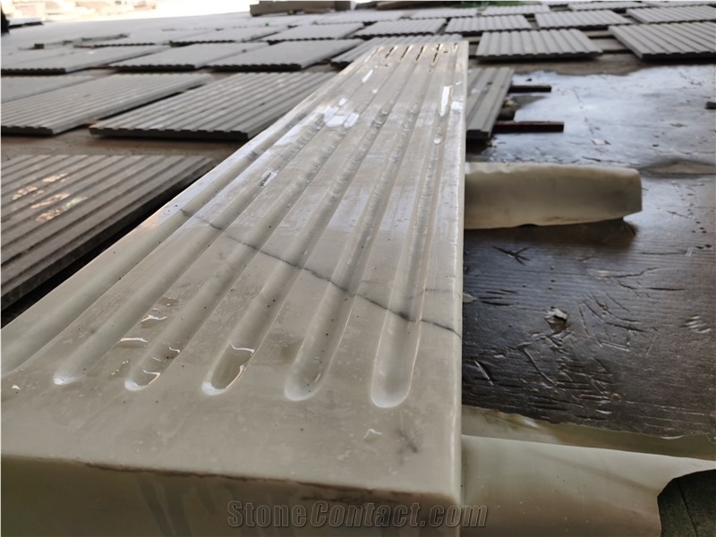 Snow White Marble Carrara Carved Column Pillar