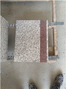 Tiger Skin Red Granite Stair Treads With Granite Insert Nonslip
