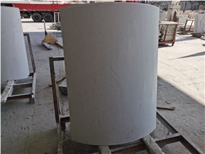 White Marble Hollow Column Stone Pillar