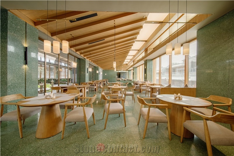 Artificial Stone Chinese Terrazzo Slab Tile Hunlunbuir Green