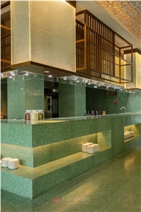 Artificial Stone Chinese Terrazzo Slab Tile Hunlunbuir Green