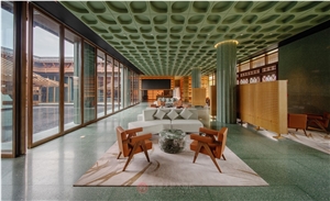 Artificial Stone Chinese Terrazzo Slab Tile Hunlunbuir Green