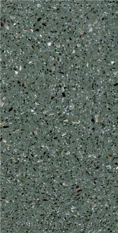 Artificial Stone Chinese Terrazzo Slab Tile Hunlunbuir Green