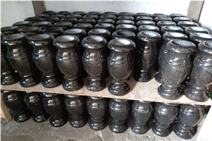 Antik Nero Gabbro Granite Vases
