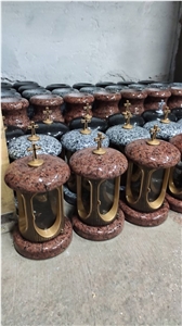 Grey Ukraine Granite Monumental Vases