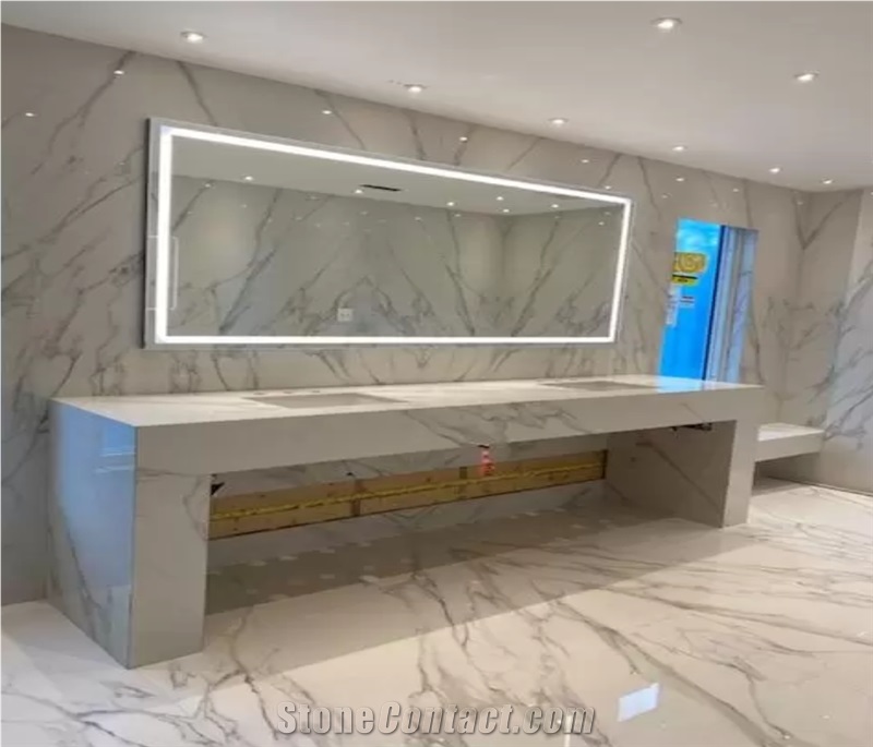Statuario Michelangelo Marble Master Bathroom Design