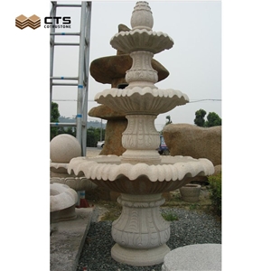 Carving Stone Walkway Side Small Waterfall Fountain Rock