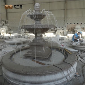 Carving Stone Walkway Side Small Waterfall Fountain Rock