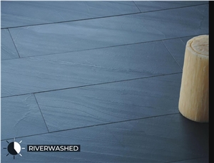 Black Emerald Phyllite Riverwashed Floor Tiles