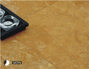 Sunflower Satin Fossil Gold Limestone Floor Tiles