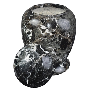 Archaic Urn Black Zebra Marble