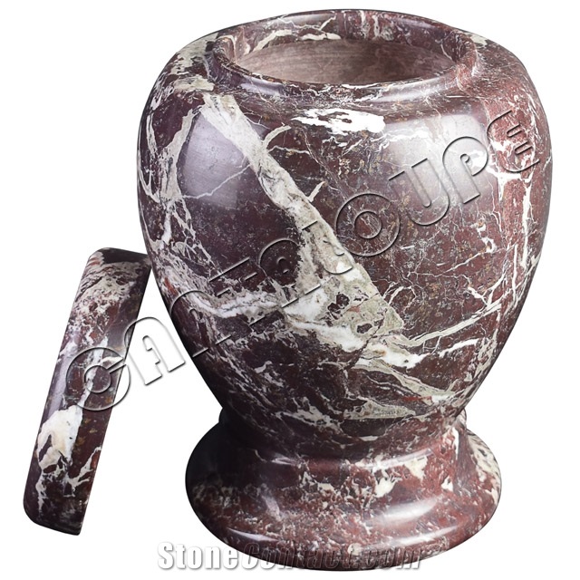 Chevron Urns Red Zebra Marble