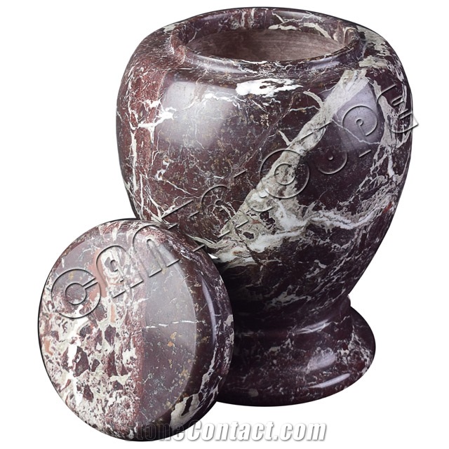 Chevron Urns Red Zebra Marble