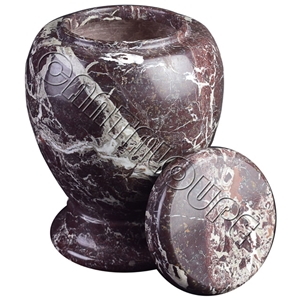 Chevron Urns Red Zebra Marble