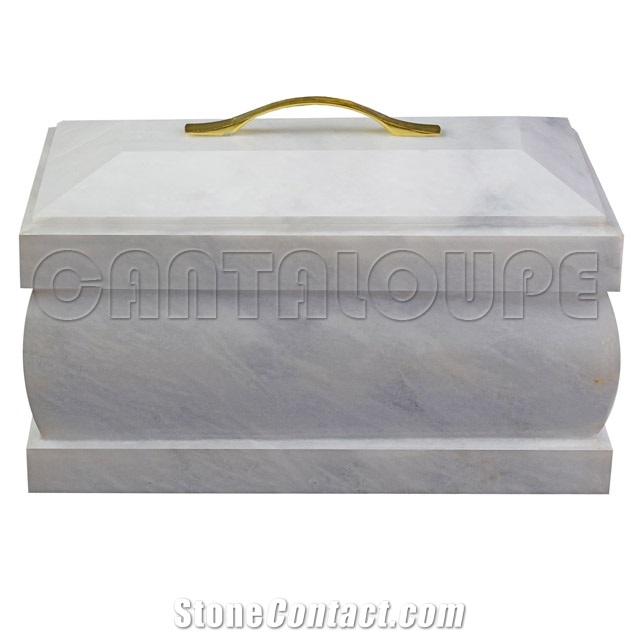 Coffin Cremation  Urn White Marble