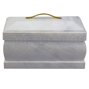 Coffin Cremation  Urn White Marble
