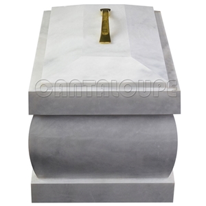 Coffin Cremation  Urn White Marble