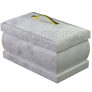 Coffin Cremation  Urn White Marble
