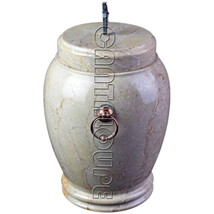 Colossal Cremation Urn Botticino Cream Marble Colossal Cremation Urn Botticino Cream Marble