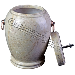 Colossal Cremation Urn Botticino Cream Marble