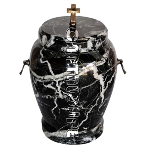 Colossal Cremation Urns Black Zebra Marble