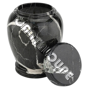 Colossal Cremation Urns Black Zebra Marble