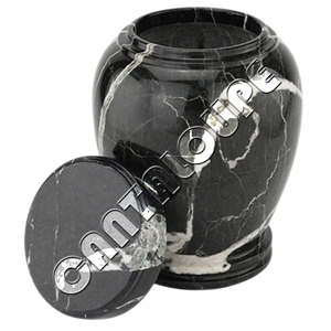Colossal Cremation Urns Black Zebra Marble