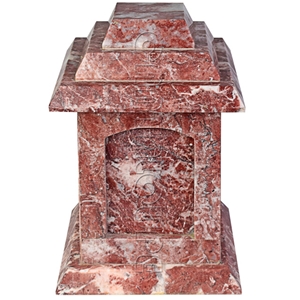 Rosso Delicato Natural Stone Pagoda Cremation Urn
