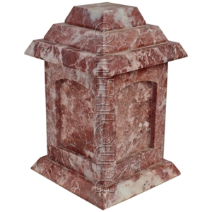 Rosso Delicato Natural Stone Pagoda Cremation Urn