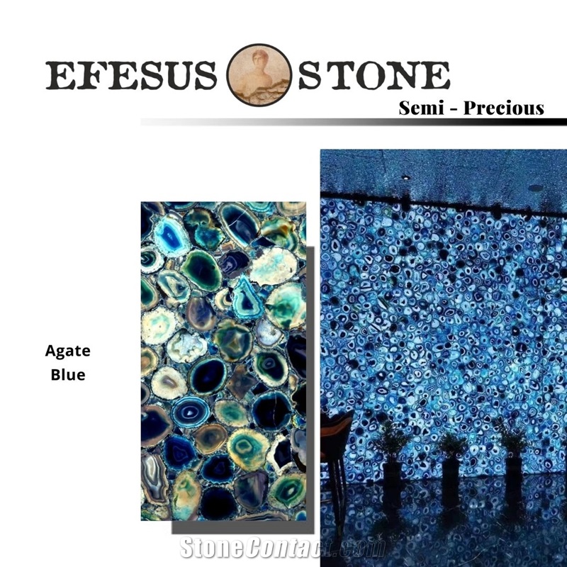 Agate Blue Semiprecious Stone